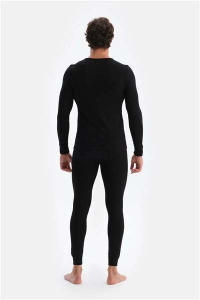 Dagi 6035 Erkek Uzun Kollu V Yaka Termal Üst İçlik-Siyah
