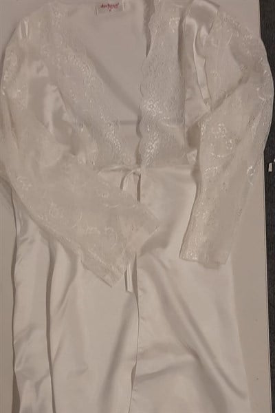 Duchesse 137 Çeyizlik Dantelli Saten 6lı Set -Ekru