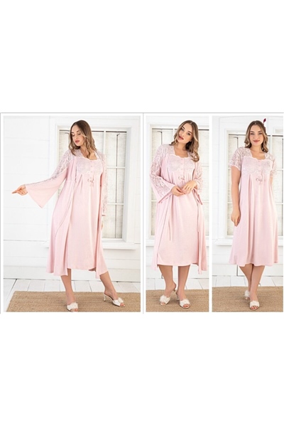 Duchesse 2008 Hamile Lohusa Sabahlıklı Gecelik Takım-Pudra