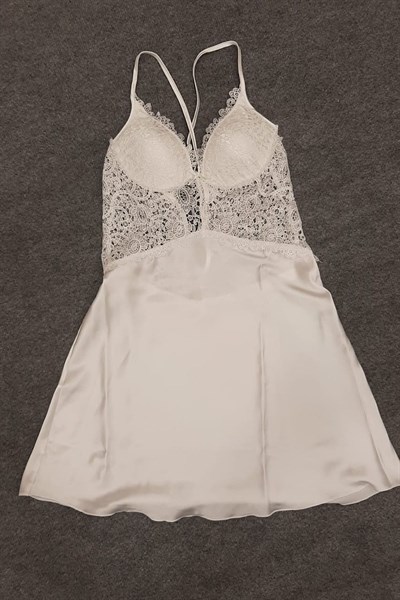 Duchesse 7625 Çeyizlik Dantelli Saten 6lı Set -Ekru