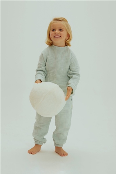 Erkek Çocuk Organik Pamuk Müslin Pijama Takımı