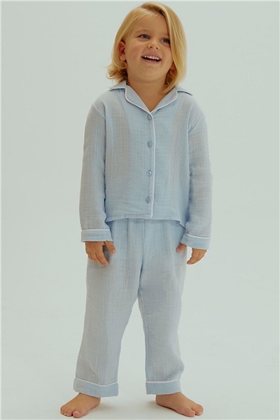 Erkek Çocuk Organik Pamuk Müslin Pijama Takımı