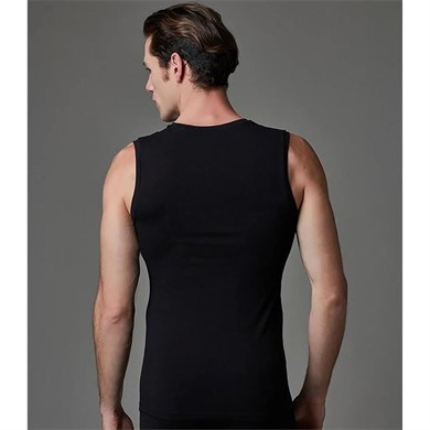 Eros ERS006 Compact Erkek V Yaka Atlet Kolsuz Erkek T-Shirt (İkili Paket) - Siyah