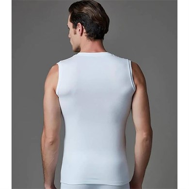 Eros ERS006 Compact Erkek V Yaka Atlet Kolsuz Erkek T-Shirt (İkili Paket) - Beyaz
