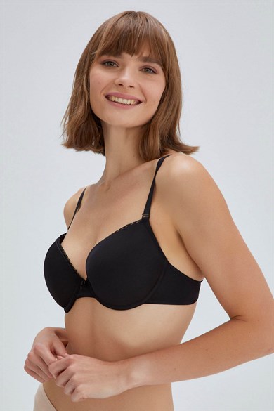 Eros ERSK120 Violet Badem Boş Cup Tek Sütyen - Siyah