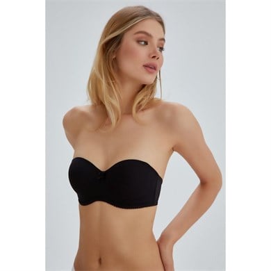 Eros ERSK140 Camellia Straplez Boş Cup Tek Sütyen - Siyah