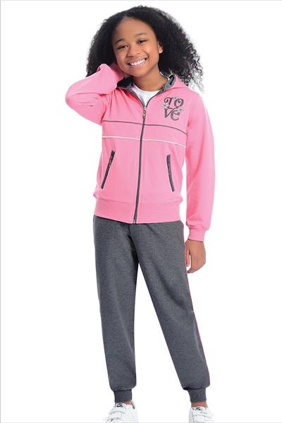 Ersoy 2000 Kız Çocuk Uzun Kollu Eşofman Takımı-Gri