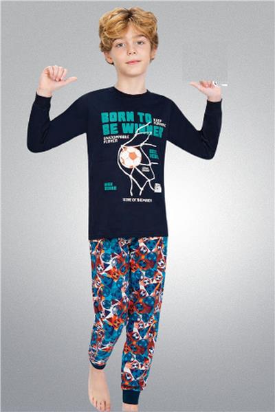 Ersoy 700G Erkek Çocuk Garson Boy Uzun Kollu Pijama Takımı-Lacivert
