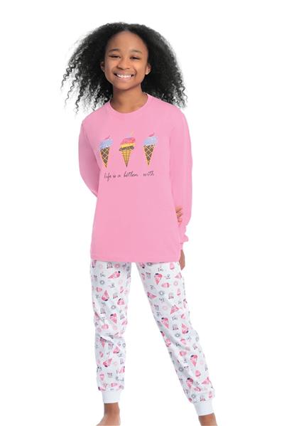 Ersoy 903 Kız Çocuk Uzun Kollu Pijama Takımı-Pembe