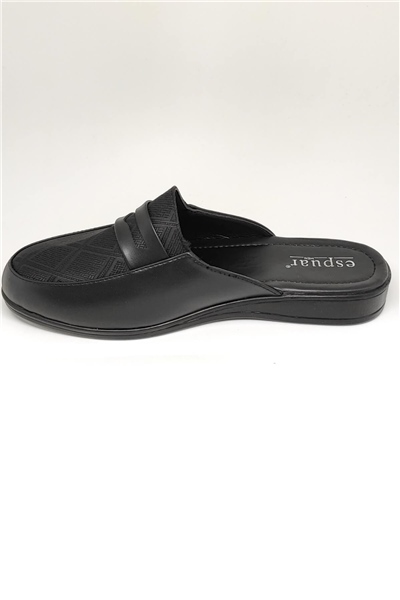 Espuar 423 Baklava Desen Erkek Terlik - Siyah