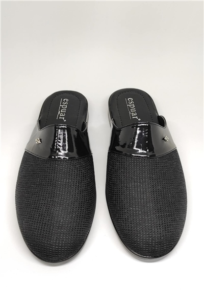 Espuar 424 Hasır Desen Erkek Terlik - Siyah