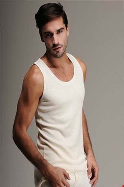 HASYÜN 103 Erkek İnterlok Yün Termal Atlet-Krem