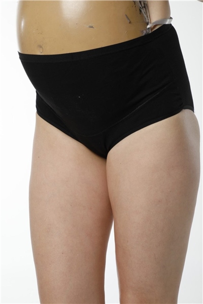 HMD 1413 Pamuklu Yüksel Bel Hamile Lohusa Külot - Siyah