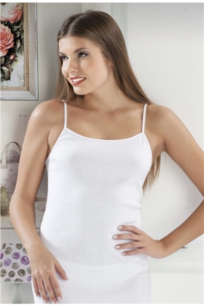 HMD 2005 3lü Ribana İp Askılı Kadın Atlet - Beyaz