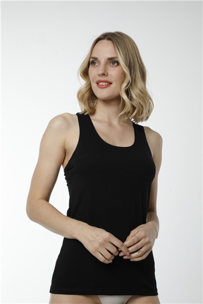 HMD 2412 Likra Kalın Askılı Sporcu Body - Siyah