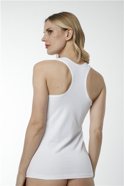 HMD 2412 Likra Kalın Askılı Sporcu Body - Beyaz