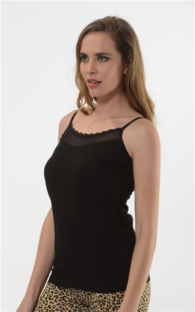 HMD 2439 3lü Pamuklu Askılı Kadın Atlet - Siyah