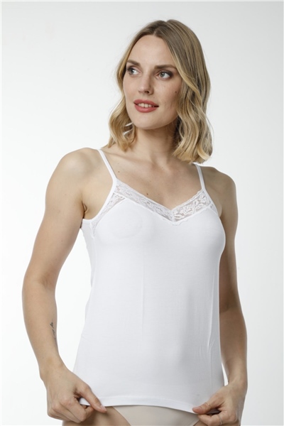 HMD 2496 İnce Askılı Pamuk Kadın Atlet - Beyaz