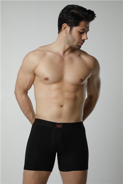 HMD 300 3lü Pamuklu Likralı Erkek Boxer Külot  - Siyah