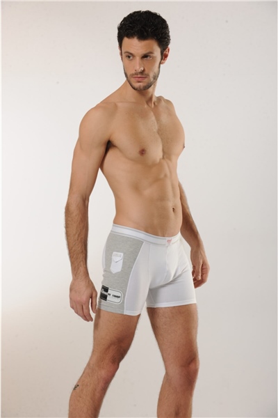 HMD 308 3lü Lycralı Cotton Erkek Boxer Külot - Beyaz