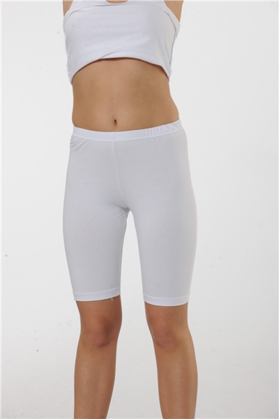 HMD 4007 Diz Üstü Kapri Tayt - Beyaz