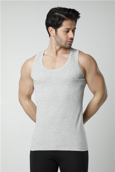 HMD 600 %100 Pamuklu Suprem Askılı Erkek Atlet - Gri