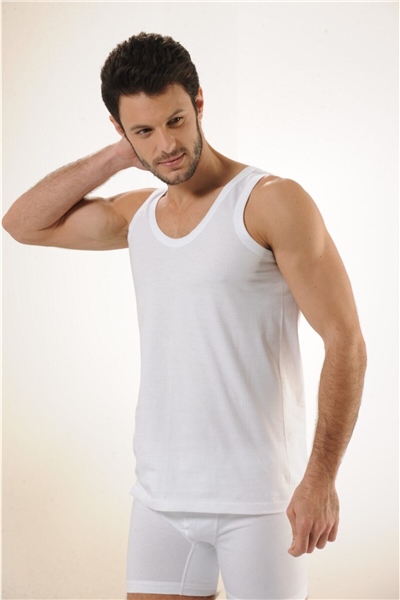 HMD 600 %100 Pamuklu Suprem Askılı Erkek Atlet - Beyaz