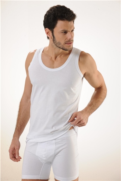 HMD 600 %100 Pamuklu Suprem Askılı Erkek Atlet - Beyaz