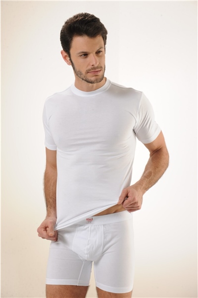 HMD 602 6lı %100 Pamuklu Süprem Kapalı Yaka Erkek Atlet - Beyaz