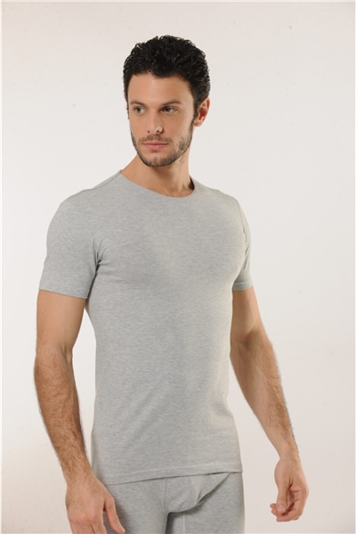 HMD 704 3lü Pamuklu Bisiklet Yaka Erkek Atlet - Gri