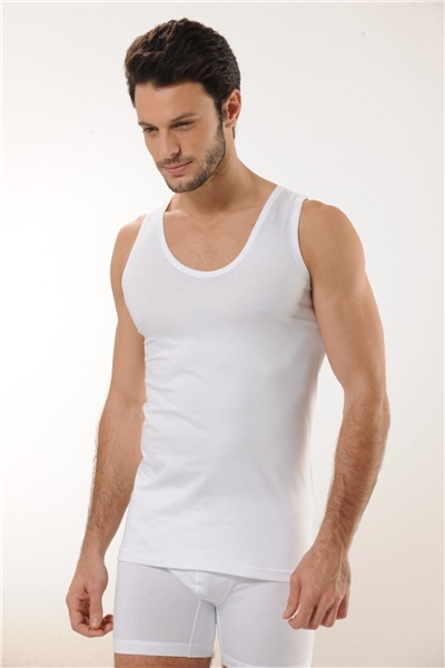 HMD 716 3lü Pamuklu Askılı Erkek Atlet - Beyaz