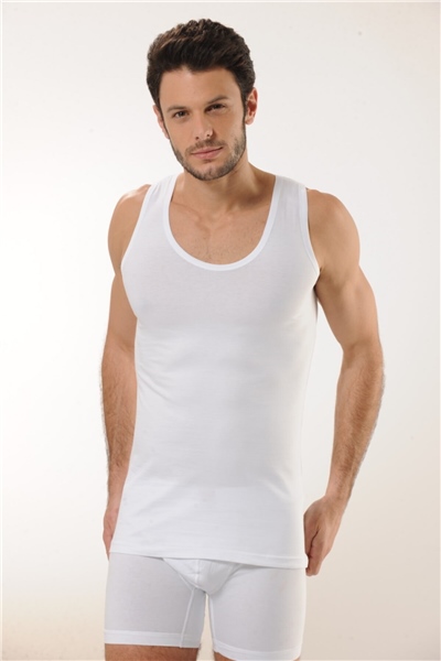 HMD 716 6Lü Pamuklu Askılı Erkek Atlet - Beyaz