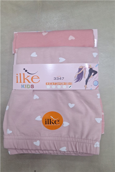 İlke 3347 Kız Çocuk 2li Tayt-Desenli