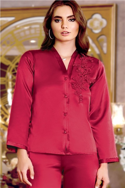 Jeremi 225 Çeyizlik Saten 6lı Set-Bordo