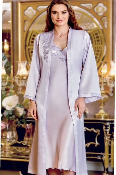 Jeremi 230 Çeyizlik Saten 6lı Set-Lila