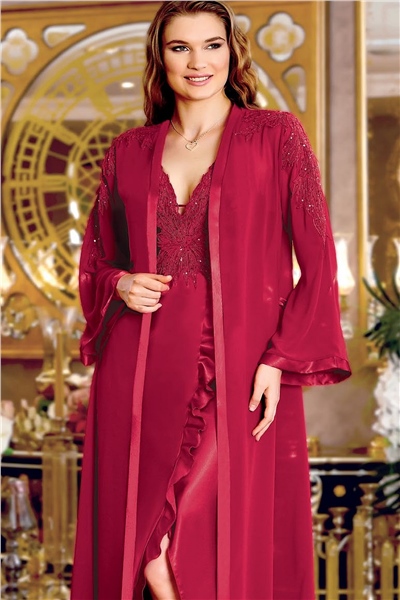 Jeremi 245 Çeyizlik Saten 6lı Set-Bordo