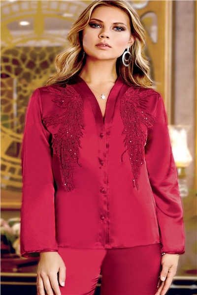 Jeremi 245 Çeyizlik Saten 6lı Set-Bordo