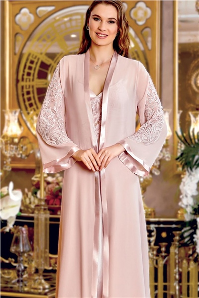 Jeremi 255 Çeyizlik Saten 6lı Set-Pudra