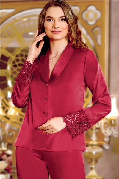 Jeremi 260 Çeyizlik Saten 6lı Set-Bordo