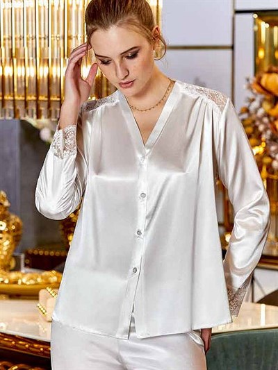 Jeremi 280 Çeyizlik Saten 6lı Set-Ekru