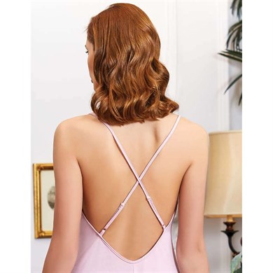 Jeremi 870 Çeyizlik Penye Dantelli Kısa Altılı Gecelik Sabahlık Takım - Pudra