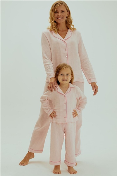 Kız Çocuk Organik Pamuk Müslin Pijama Takımı