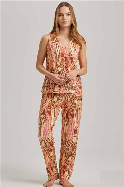 Loomerie 23512 Kadın Sıfır Kol Pijama Takımı-Kahve