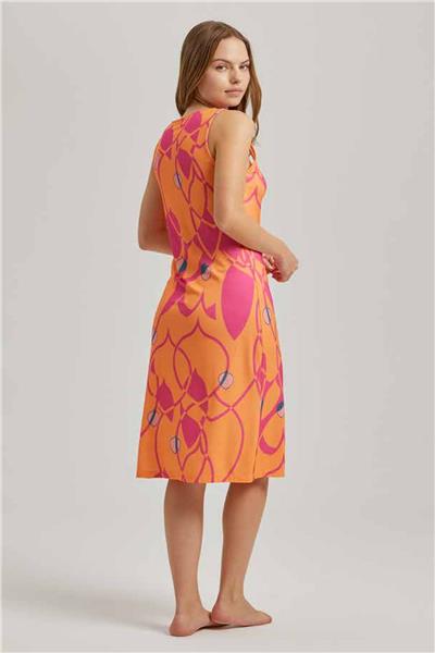 Loomerie 23531 Kadın Sıfır Kol Gecelik-Turuncu