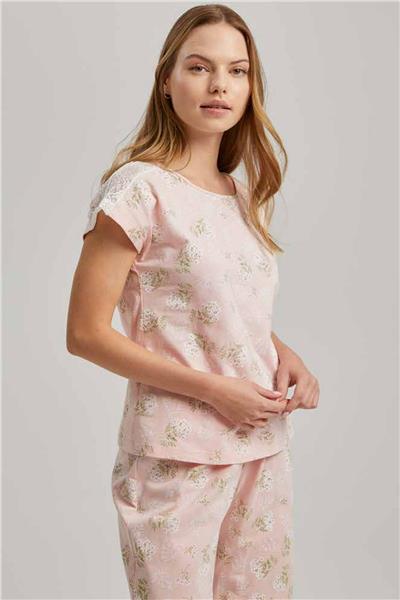 Loomerie 23627 Kadın Kısa Kollu Pijama Takımı-Pembe