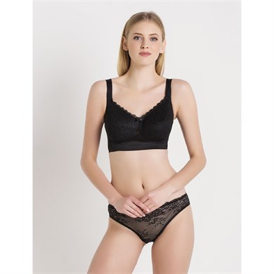 Magic Form 1718 Danteli Balensiz Toparlayıcı Sütyen - Siyah