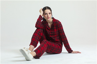 Magic Form 17864 Kadın Önden Düğmeli Pijama takımı-Bordo