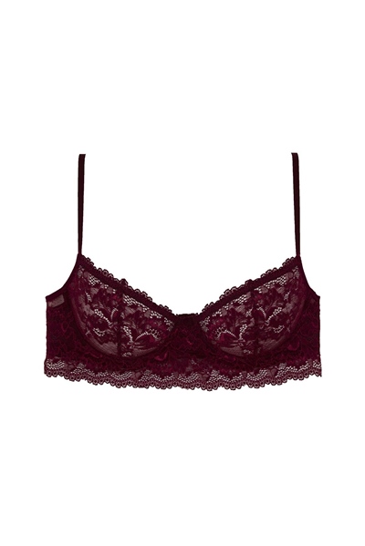 Magic Form 2216 Dantelli Arkası İp Detaylı Sütyen-Bordo