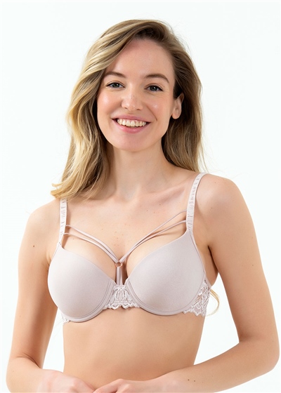 Magic Form 2589 Dantelli İpli Süngerli Sütyen-Pudra