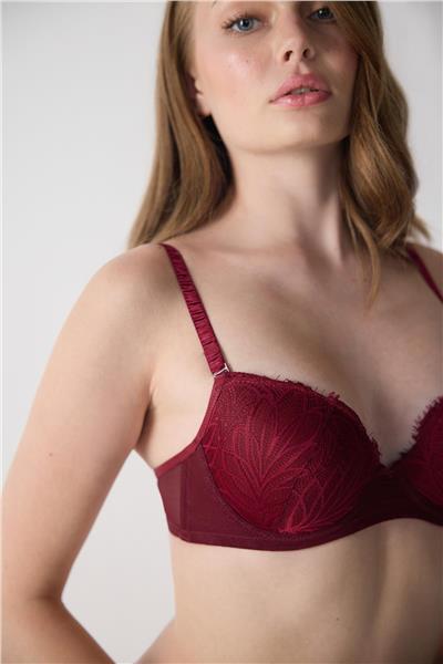 Magic Form 2685 Kadın Destekli Dantelli Sütyen-Bordo